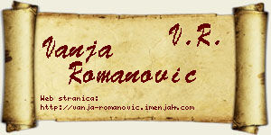 Vanja Romanović vizit kartica